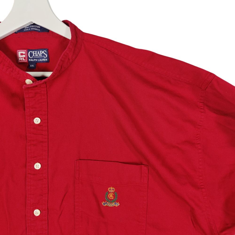 CHAPS RALPH LAUREN Button Top Mens SZ XXL Crest Red Preppy Office Holiday Casual